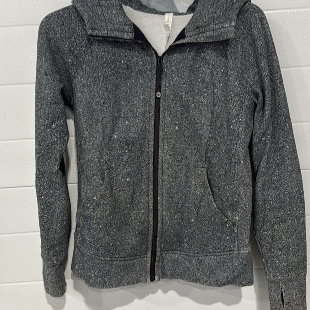 Lululemon Athletica Speckled Black and White Zip-Up